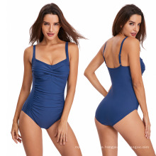 Wholesale Custom Logo Ladies Nylon Spandex Sexy Blank One Piece Bikini Swimsuit for Women 2021